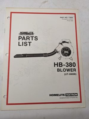 Homelite Illustrated Parts Catalog List Book Manual Blower Hb-380 17855