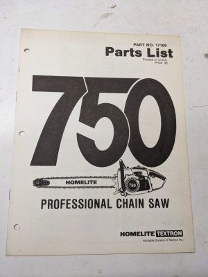 Homelite Illustrated Parts Catalog List Book Manual Chain Saws 750 Pro 17105
