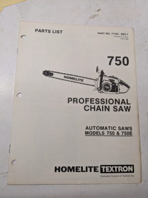 Homelite Illustrated Parts Catalog List Book Manual Chain Saws 750 E Pro 17105 1