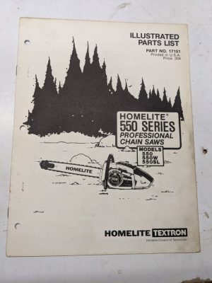Homelite Illustrated Parts Catalog List Manual Chain Saws 550 Pro W Sl 17151