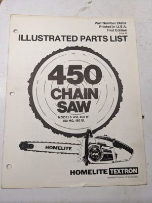 Homelite Illustrated Parts Catalog List Book Manual Chain Saws 450 W Hg Sl 24897