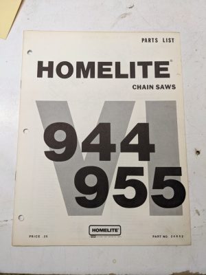 Homelite Illustrated Parts Catalog List Book Manual Chain Saws 944 955 24652