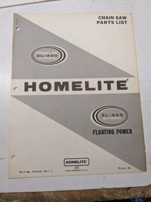 Homelite Illustrated Parts Catalog Manual List Book Chain Saws Xl-400 24446