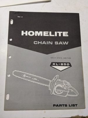 Homelite Illustrated Parts Catalog Manual List Book Chain Saws Xl-850 24020