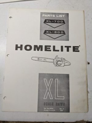 Homelite Illustrated Parts Catalog Manual List Book Chain Saws Xl-700 800 23974
