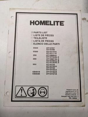 Homelite Part Catalog Manual List Chain Saw Cs 40 50 250 300 252 4018 5020 18952