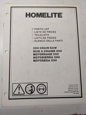 Homelite Illustrated Parts Catalog Manual List Book Chain Saws 200 18548