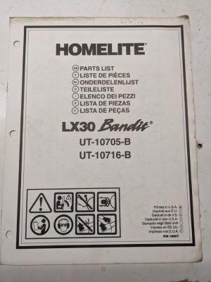 Homelite Illustrated Parts Catalog Manual List Book Chain Saws Lx30 Bandit 18897