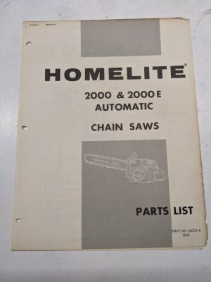 Homelite Illustrated Parts Catalog Manual List Book Chain Saws 2000E 24217-A