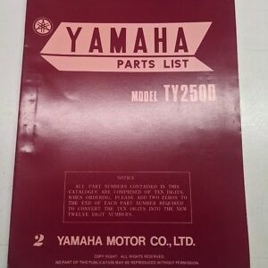 Original Yamaha Oem Parts List Book Model Ty250D 1976 493-28198-61 Manual