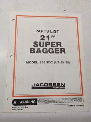 Homelite Illustrated Parts Manual List Mower 21” Super Bagger Sb21P5C 99461-4