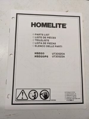 Homelite Illustrated Parts Catalog Manual List Book Mower Hsd20P5 18960-A