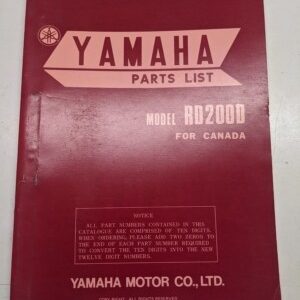 Original Yamaha Oem Parts List Book Model Rd200D 1976 1W9-28198-H0