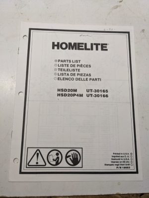 Homelite Illustrated Parts Catalog Manual List Book Mower Hsd20M P4M 18683