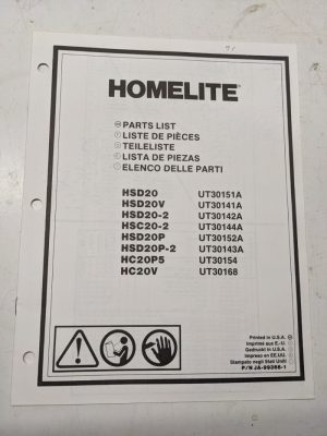 Homelite Illustrated Parts Catalog Manual List Book Mower Hsd20 V -2 P 5 99366-1