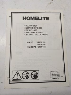 Homelite Illustrated Parts Catalog Manual List Book Mower Hm20P5 99469-4