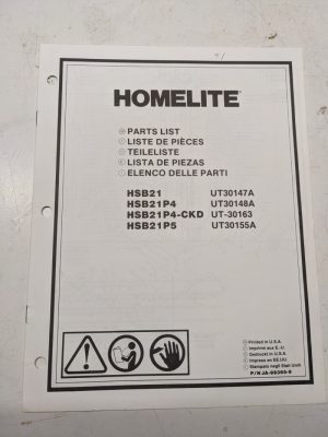 Homelite Illustrated Parts Catalog Manual List Book Mower Hsb21P4 P5 Ckd 99365