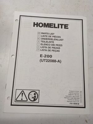 Homelite Illustrated Parts Catalog Manual List Book Edger E-200 18696-B