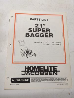 Homelite Illustrated Parts Manual List Mower 21” Super Bagger S21-Pc 99127-9