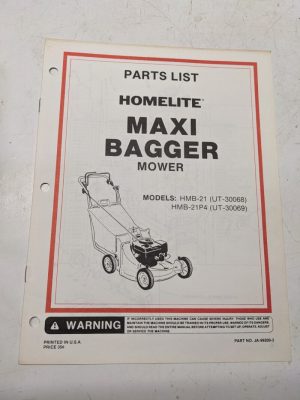 Homelite Illustrated Parts Manual List Mower 21” Maxi Bagger Hmb-21P4 99200-3