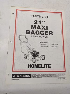Homelite Illustrated Parts Manual List Mower 21” Maxi Bagger Hmb-21P4-2 99207-6