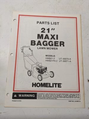 Homelite Illustrated Parts Manual List Mower 21” Maxi Bagger Hmb21P4-2 99315-3