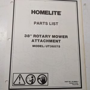 Jacobsen Illustrated Parts Manual List 38” Mower Attachment Tractors 99495-3