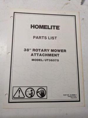 Jacobsen Illustrated Parts Manual List 38” Mower Attachment Tractors 99495-3