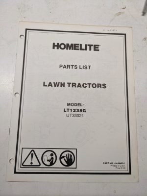 Jacobsen Illustrated Parts Manual List Book Lawn Tractors Lt1238G 99495-1