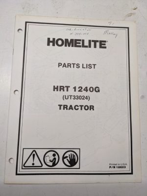 Jacobsen Illustrated Parts Manual List Book Tractor Hrt 1240G Ut33024 18623