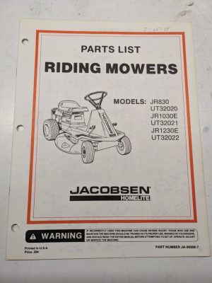 Jacobsen Parts Manual List 35” Mower Attachment Mower Jr 830 1030 1230 E 99308-7