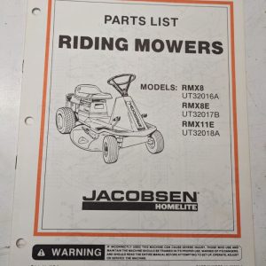 Jacobsen Illustrated Parts Catalog Manual List Riding Mower Rmx 8 11 E 99255-8