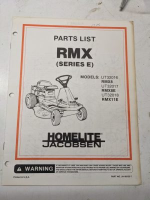 Jacobsen Illustrated Parts Catalog Manual List Riding Mower Rmx 8 11 E 99153-7