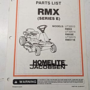 Jacobsen Illustrated Parts Catalog Manual List Riding Mower Rmx 8 11 E 99118-7