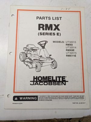 Jacobsen Illustrated Parts Catalog Manual List Riding Mower Rmx 8 11 E 99118-7