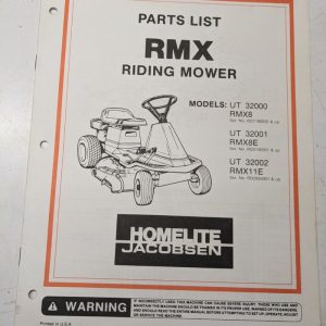 Jacobsen Illustrated Parts Catalog Manual List Riding Mower Rmx 8 11 E 99018-5