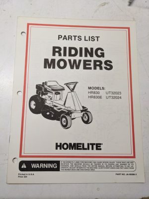 Jacobsen Illustrated Parts Catalog Manual List Book Riding Mower Hr830E 99308-3