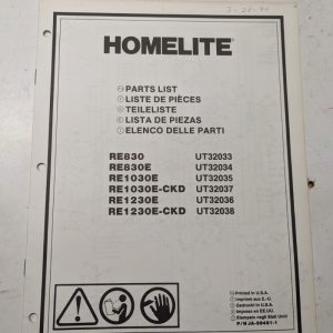 Jacobsen Illustrated Part Catalog Manual List Book Riding Mower Re830E 1030 1230