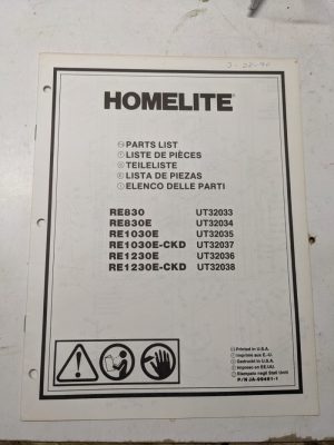 Jacobsen Illustrated Part Catalog Manual List Book Riding Mower Re830E 1030 1230