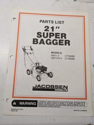 Jacobsen Illustrated Parts Catalog Manual List 21” Super Bagger 99269-9 Sb21P4-2