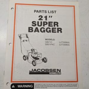 Jacobsen Illustrated Parts Catalog Manual List 21” Super Bagger Sb21P4C 99127-9