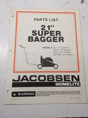 Jacobsen Illustrated Parts Catalog Manual List 21” Super Bagger S21P4E Ja-99018