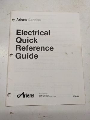 Ariens Electrical Quick Reference Guide Service Shop Manual Esm-93 1993