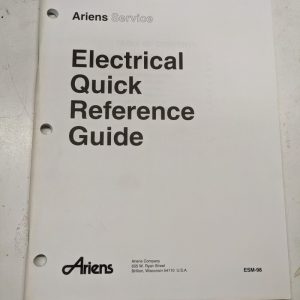 Ariens Electrical Quick Reference Guide Service Shop Manual Esm-98 1998