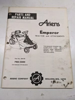 Ariens Parts List Book Repair Service Manual Emperor 25000 Tractor 1972-1979 Prm