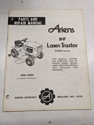 Ariens Parts List Repair Service Manual 8Hp Lawn Tractor 1974-1978 Prm- 29000