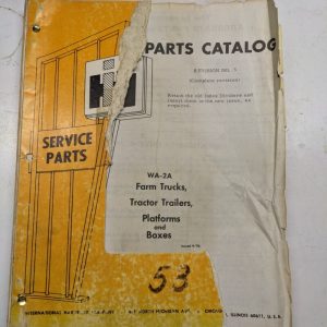 Ih International Wa-2A Parts List Catalog Manual Farm Trucks Trailers Shop Book