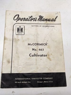 Ih Mccormick Operators Setup Instructions No 463 Cultivator 1960 Manual Owner
