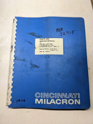Cincinnati Milacron Parts List Service Manual Repair T-30 5 Axes Nc Al 2/2 1986