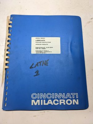 Cincinnati Special Service Manual Specifications Lubricant 10-Sp-90045 3429351
